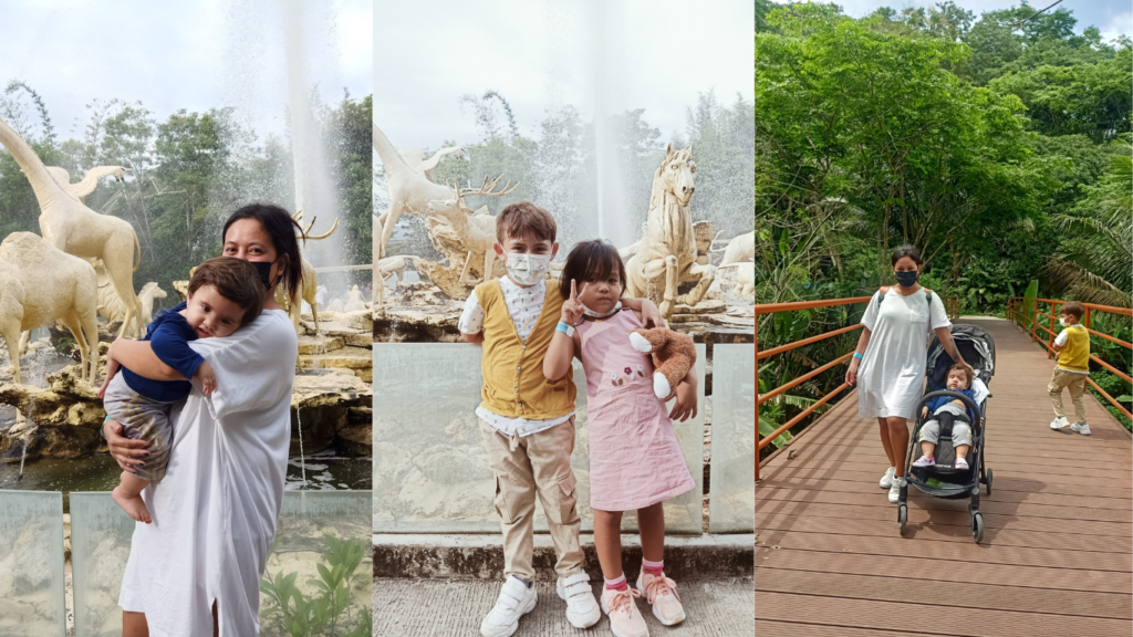 Family enjoys wildlife encounters and adventure at Cebu Safari and adventure park.
